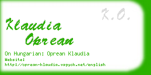 klaudia oprean business card